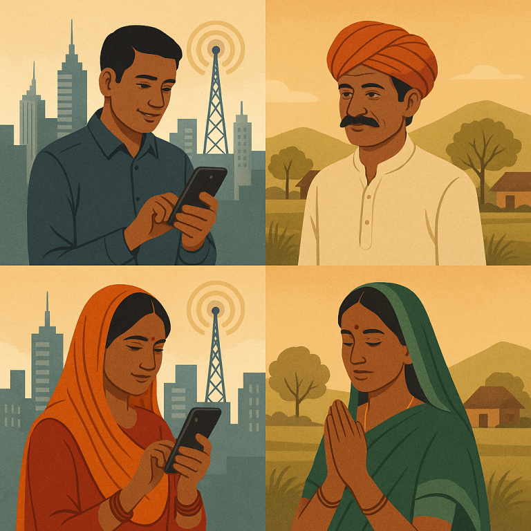 Digital Divides in Faith: Urban vs Rural, Connected vs Not-Connected in India