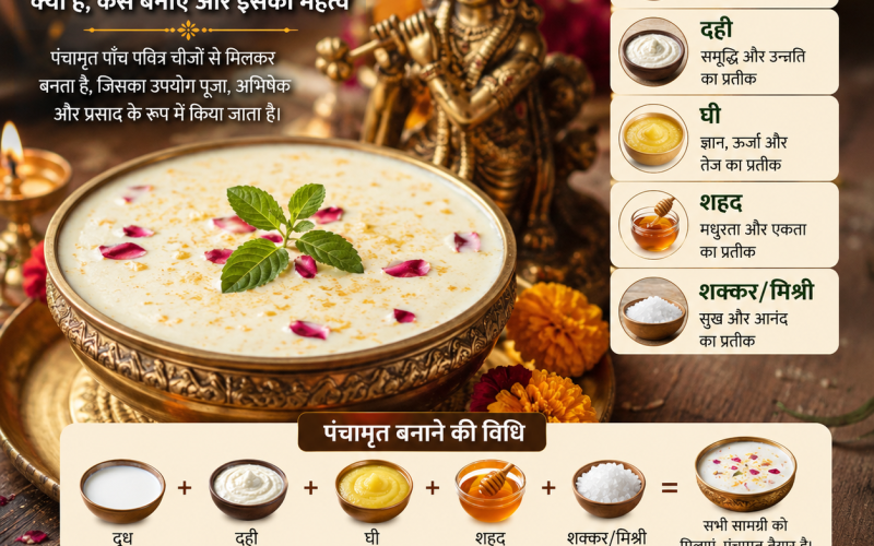 पंचामृत क्या है? जानिए इसे बनाने की सही विधि, धार्मिक महत्व और पूजा में इसकी भूमिका