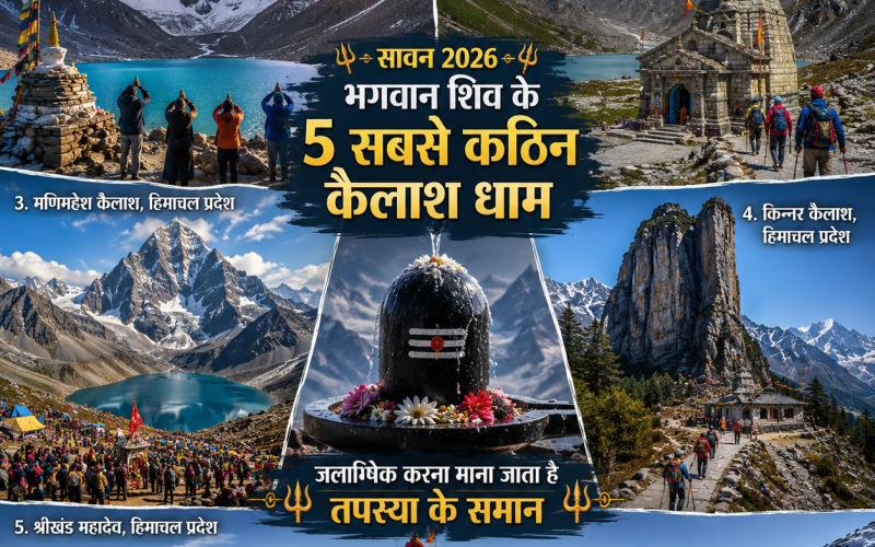 सावन 2026: भगवान शिव के 5 सबसे कठिन कैलाश धाम, जहां जलाभिषेक करना माना जाता है तपस्या के समान