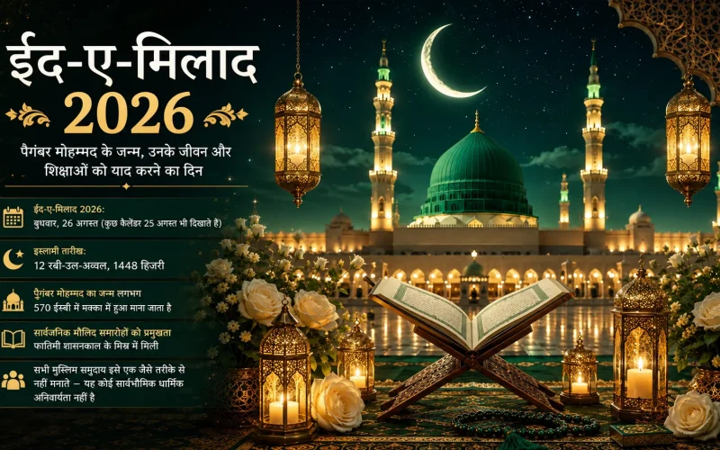ईद-ए-मिलाद 2026: 26 अगस्त, पैगंबर मोहम्मद के जन्म की कहानी