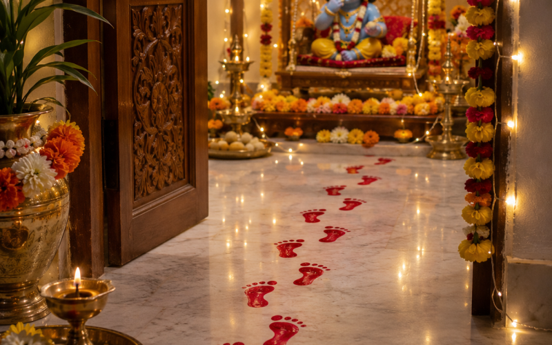 Janmashtami 2026: जन्माष्टमी पर घर में क्यों बनाए जाते हैं कान्हा के नन्हे पैरों के निशान? जानें पौराणिक मान्यता