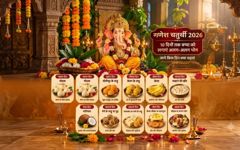 Ganesh Chaturthi 2026: 10 दिन बप्पा को लगाएं अलग-अलग भोग, जानें किस दिन क्या चढ़ाएं